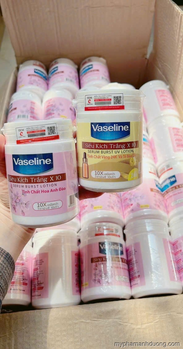 Kem Vaseline siêu kích trắng X10